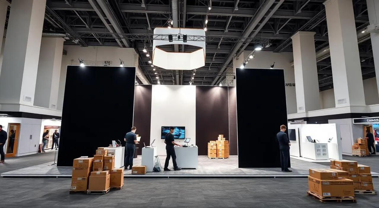Logística para feiras corporativas com montagem de estandes e displays