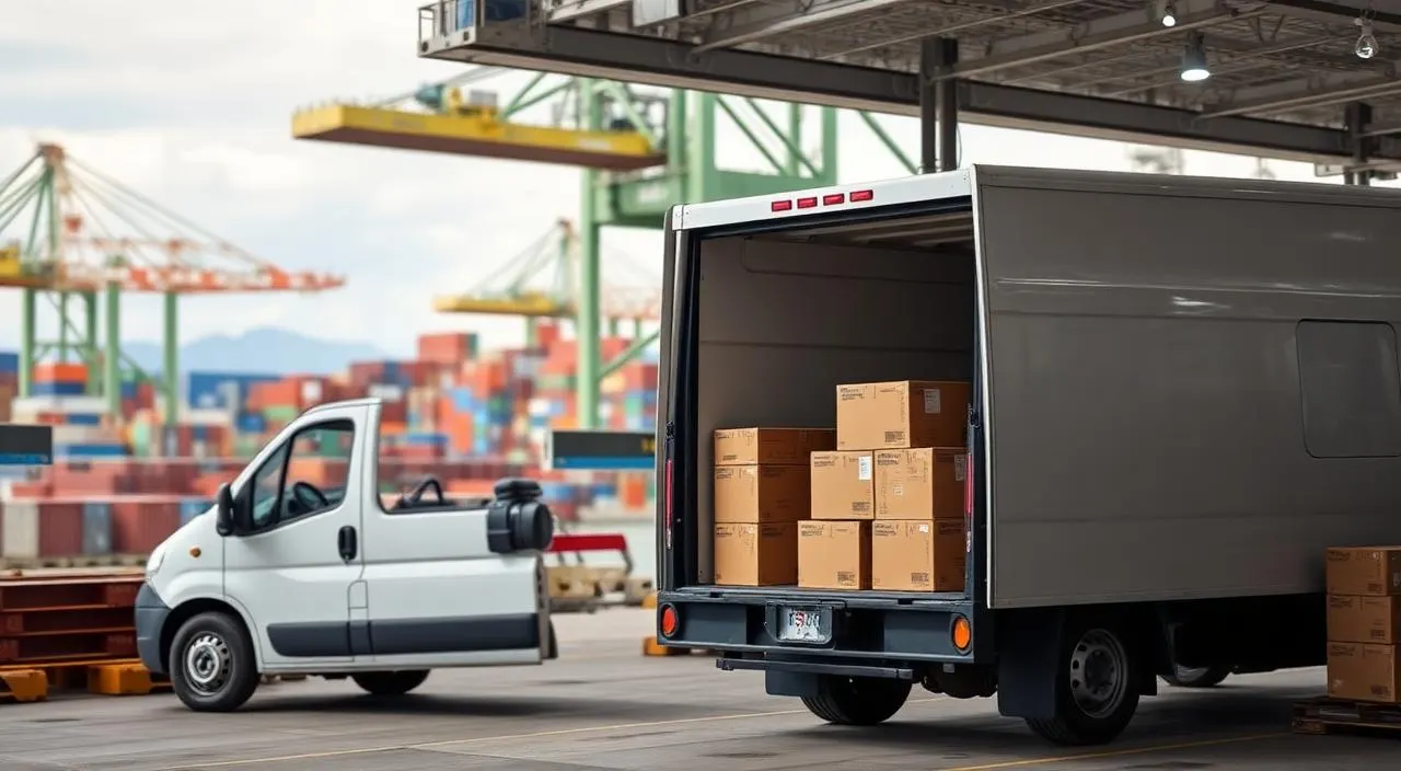 Transporte de eletrônicos importados desembaraçados no Porto de Santos