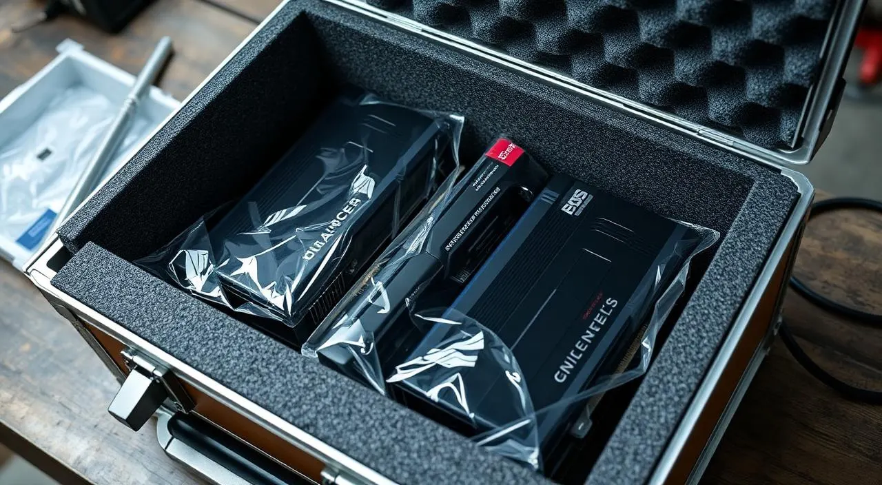 Transporte de GPUs corporativas embaladas em embalagem antiestática