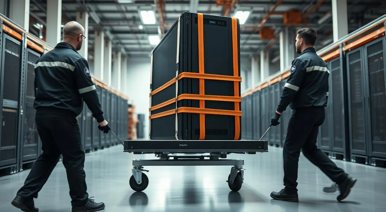 Transporte de racks de data center com proteção antichoque